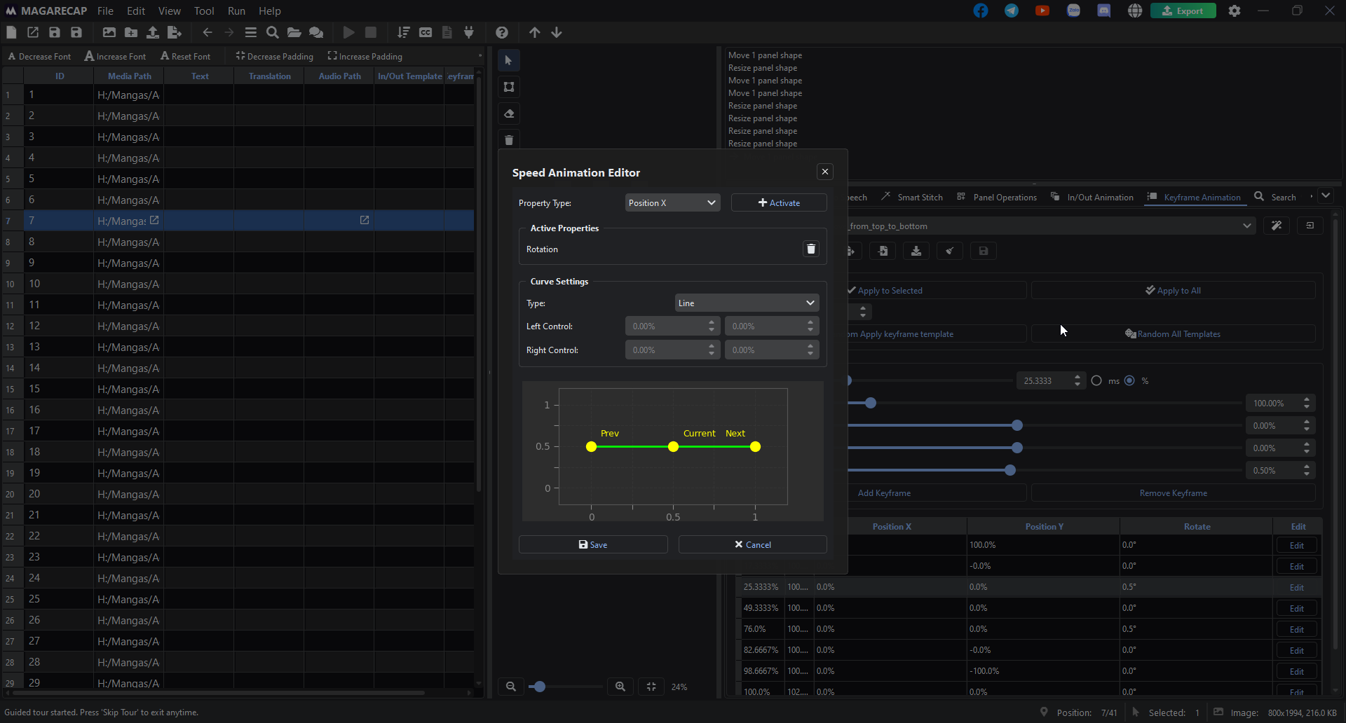 Trình chỉnh sửa hoạt ảnh keyframe MagaRecap